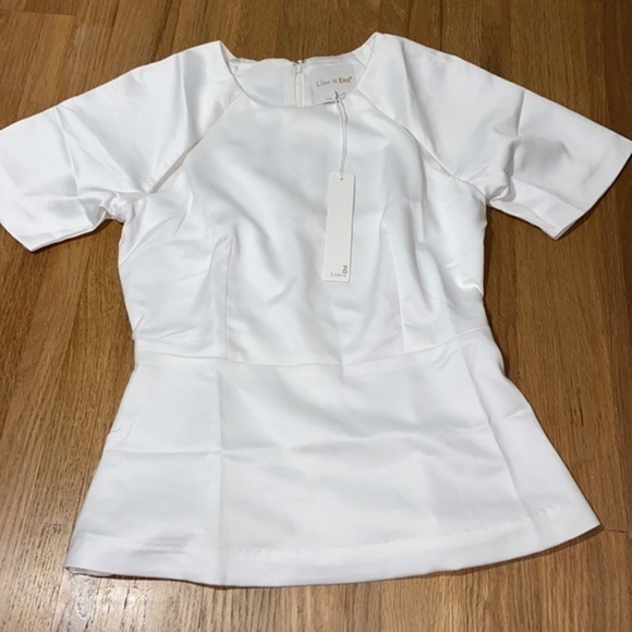 Line & Dot silk look cream blouse, lined with zip back, size XS, NWT - Picture 1 of 7